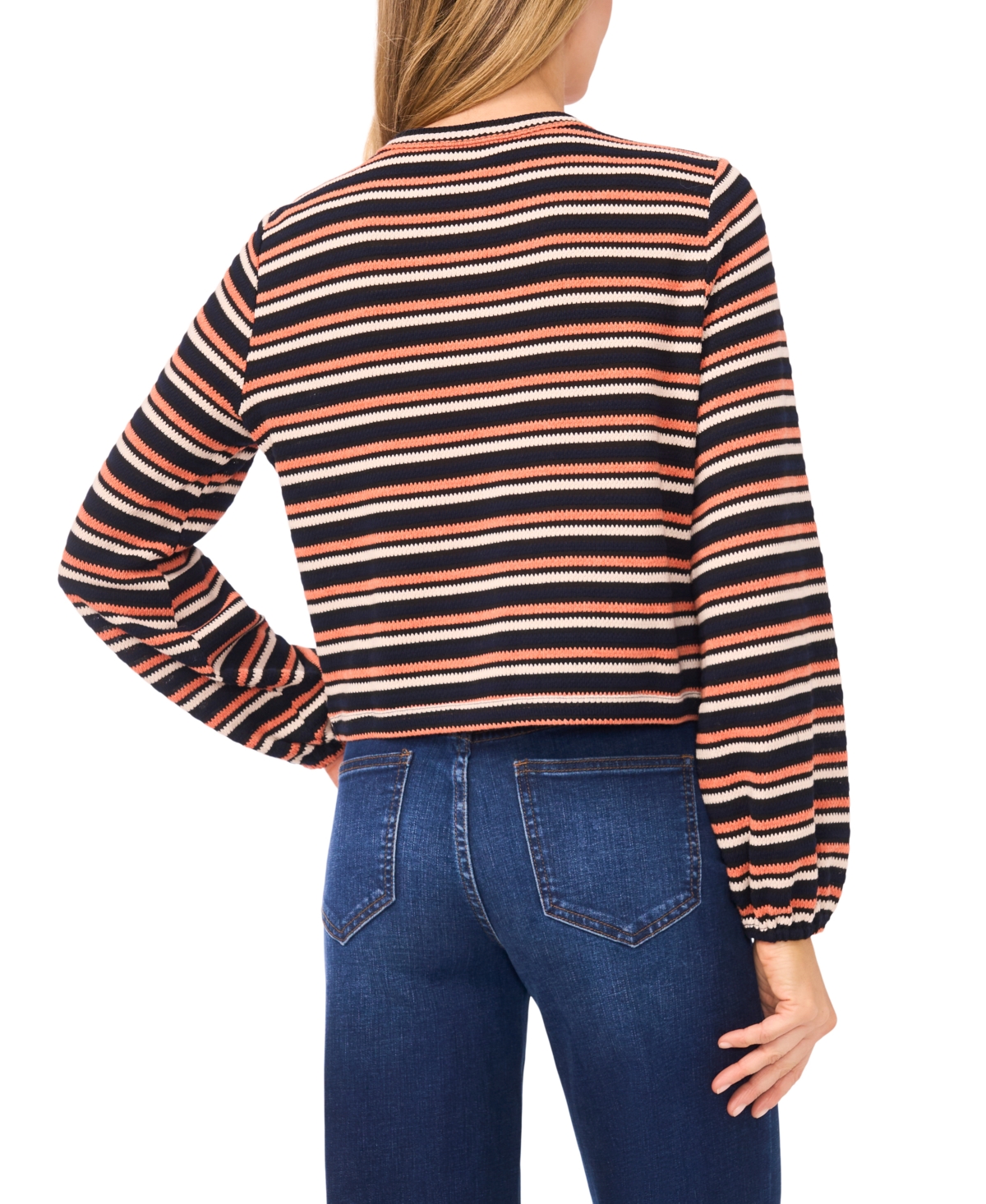 Cece Stripe Knit Cardigan In Multi