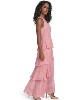 Women's Sleeveless Halter Neck Tiered Maxi Dress