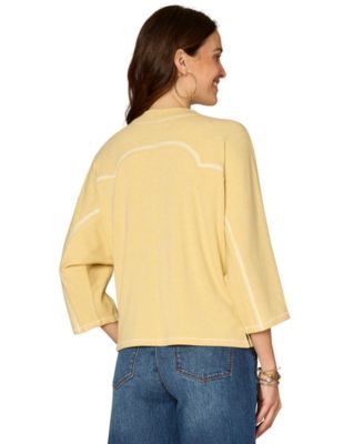 Petite 3/4-Sleeve Crewneck Knit Top