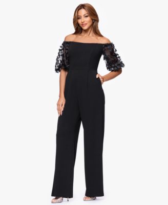 Women's Off-The-Shoulder Ruched Side Floral Jumpsuit