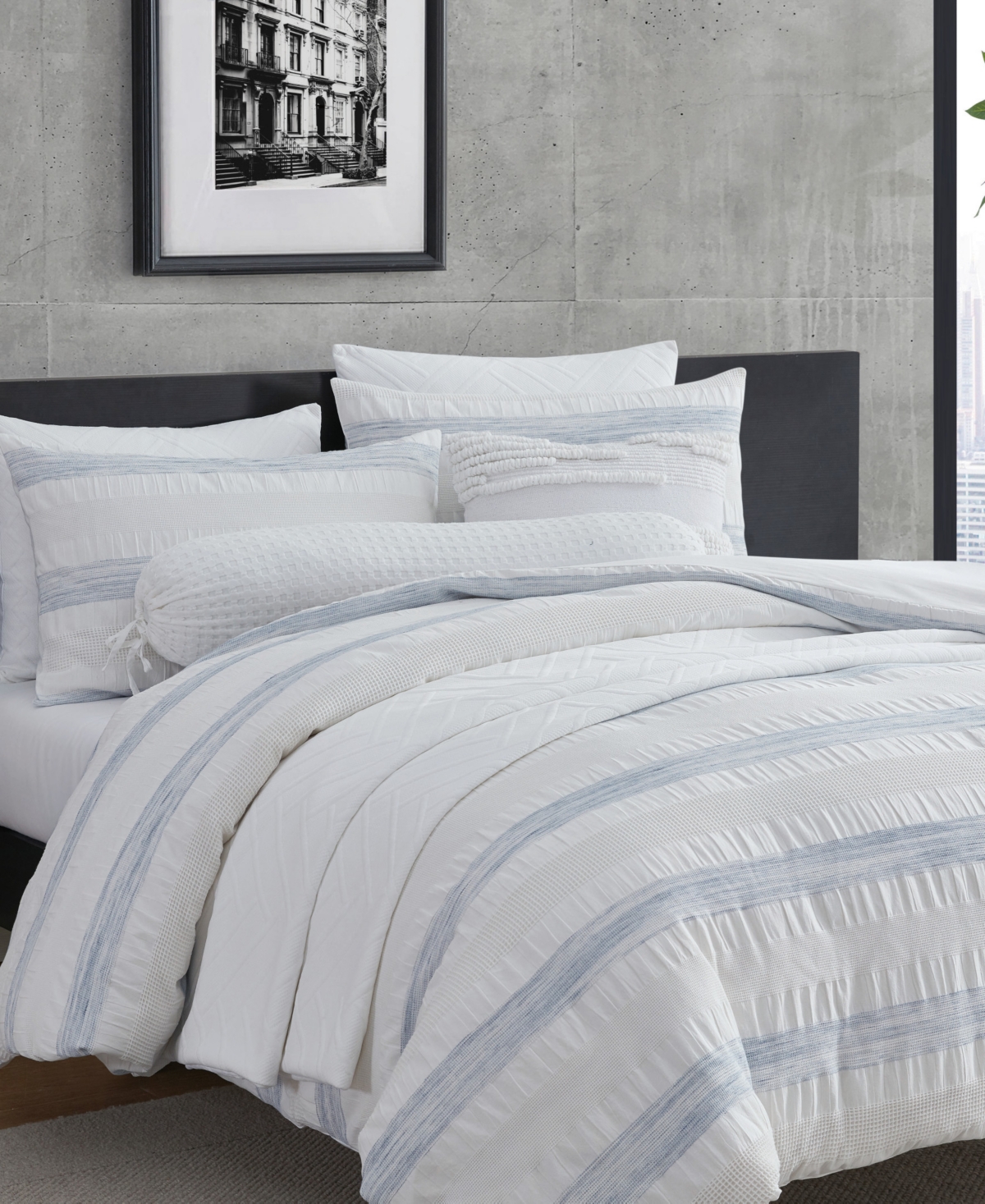 Dkny Waffle Stripe 3-pc. Duvet Set, Full/queen In Multi
