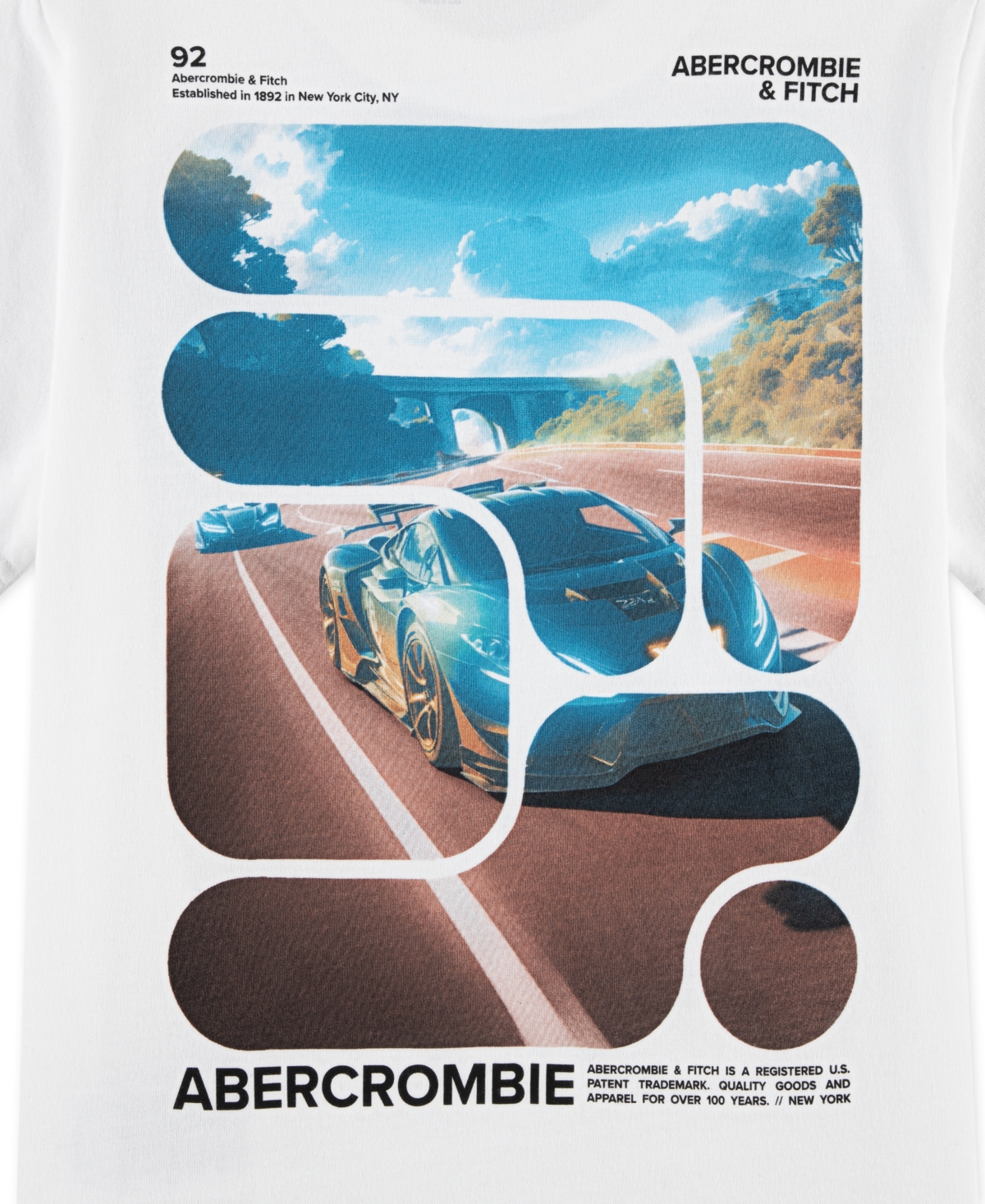 abercrombie kids Boys 5-16 Car Paradise Crewneck T-Shirt