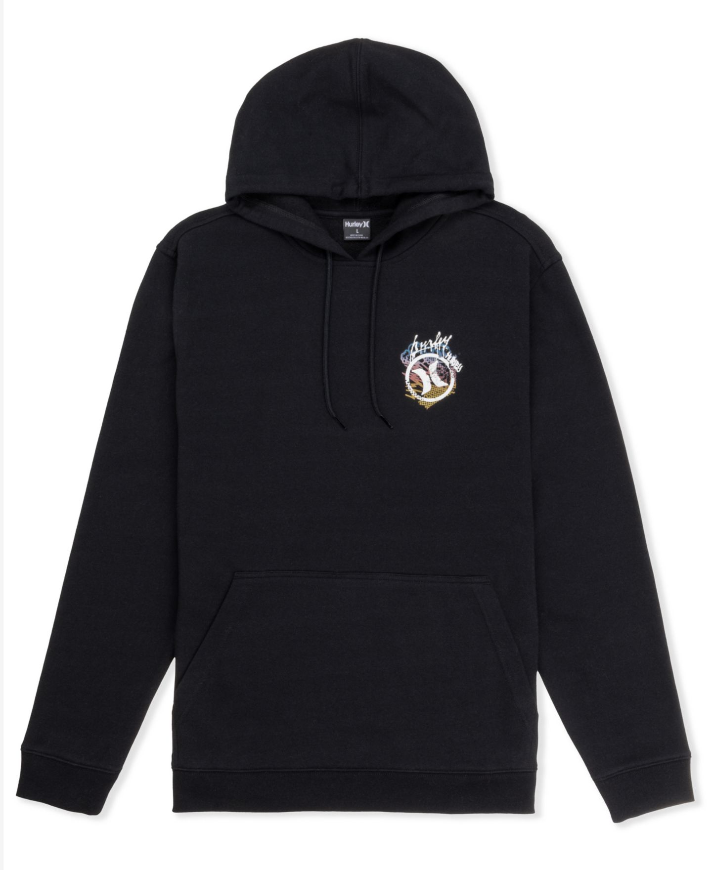 Мужское худи Hurley Crusty Printed Graphic Pull-On, цвет: Чёрный — фото 4