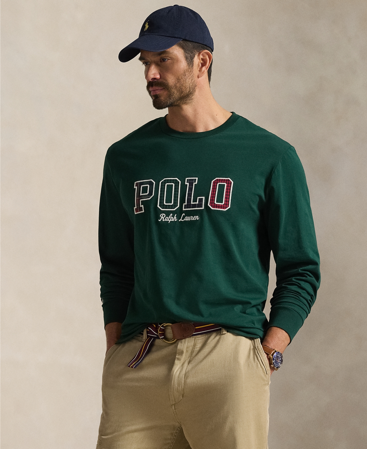 Polo Ralph Lauren Men's Big & Tall Long-Sleeve Graphic T-Shirt