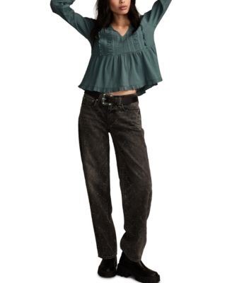 Women's Long-Sleeve Peplum Top