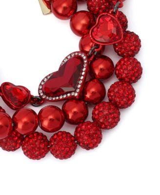 Faux Stone Love Spell Heart Multi Row Bracelet