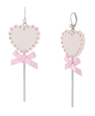 Faux Stone Love Spell Heart Lollipop Drop Earrings