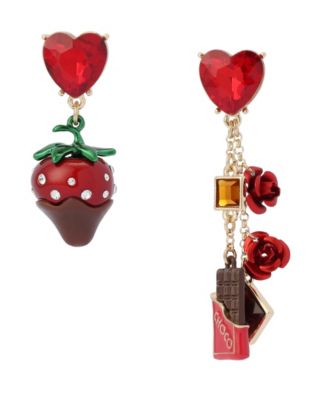 Faux Stone Love Spell Chocolate Strawberry Mismatch Earrings