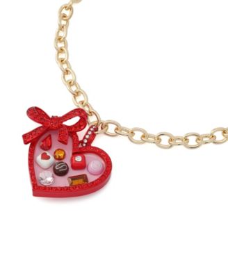 Faux Stone Love Spell Heart Chocolate Box Pendant Necklace