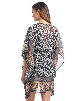 Women's What's In The Mix Printed Caftan Swim Cover-Up