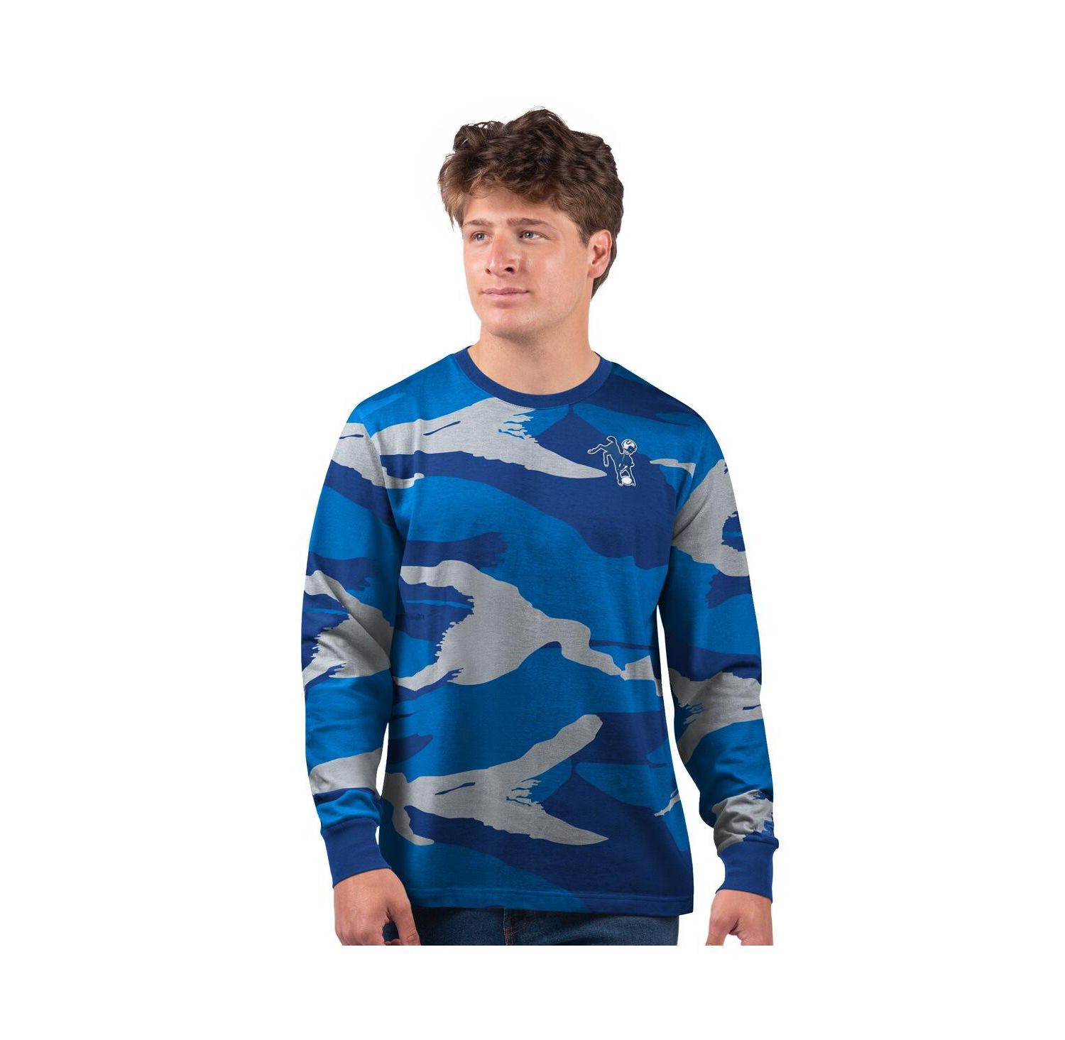 Men's Royal Indianapolis Colts Thursday Night Gridiron Vintage Logo Long Sleeve T-Shirt