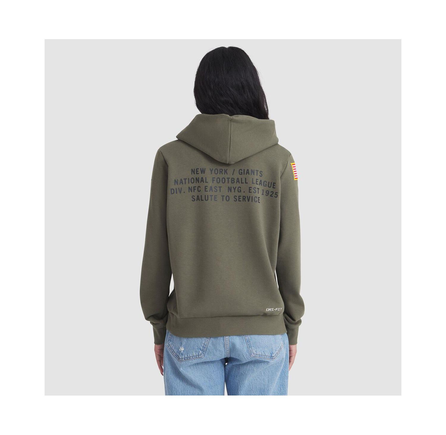 Women's Olive New York Giants 2025 Salute to Service Sideline Standard Issue Dri-FIT Hoodie