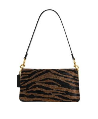 Beaded Tiger Tabby Medium Shoulder Bag 26