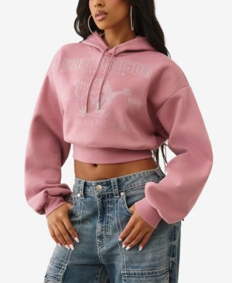 Women's Crystal Cropped Pullover Hoodie