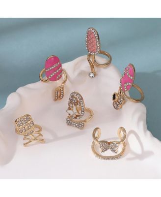 Women's The Belle Nail Rings - California Gold (Set Of 6)