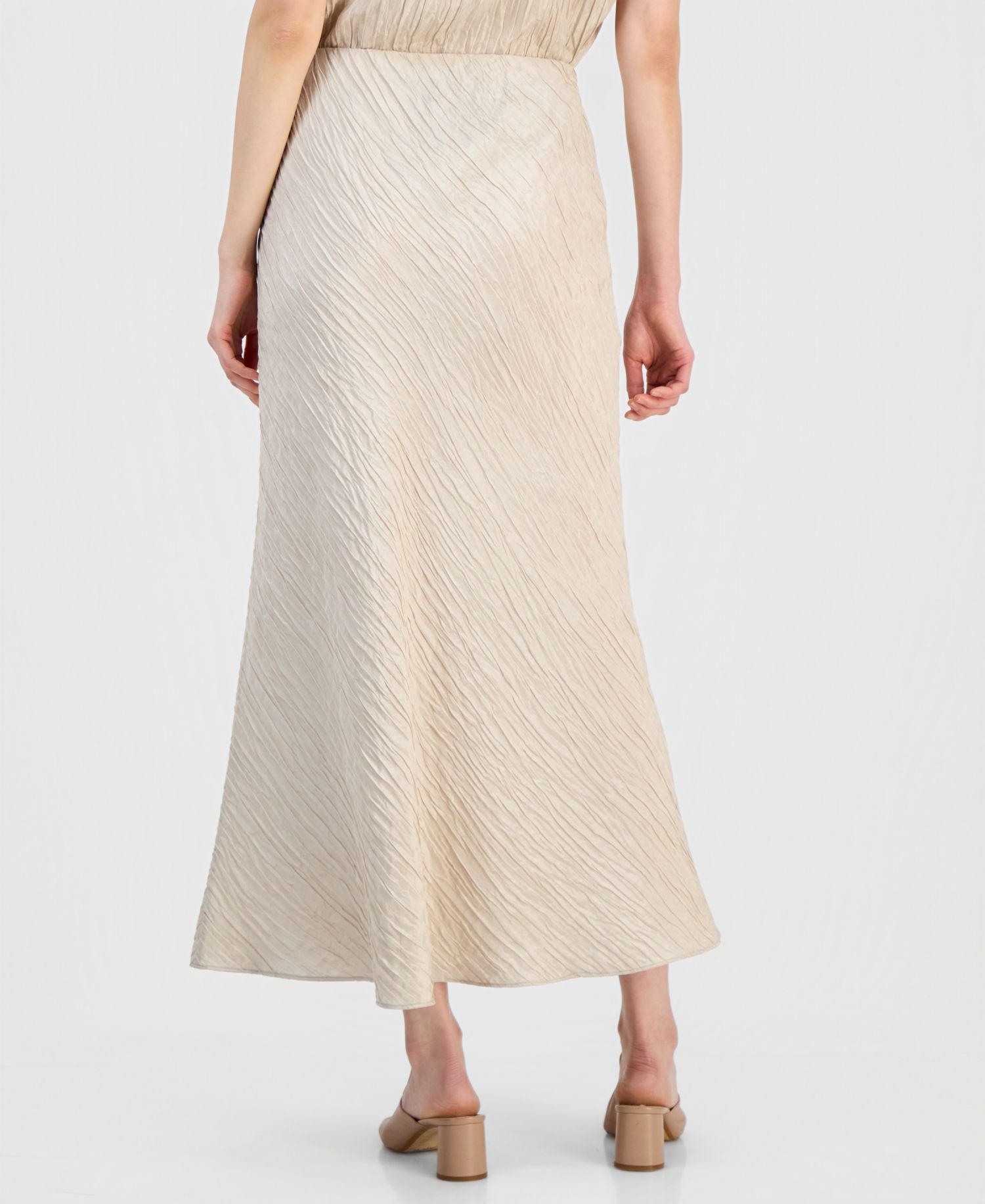 Women's Silk Textured Pull-On Skirt