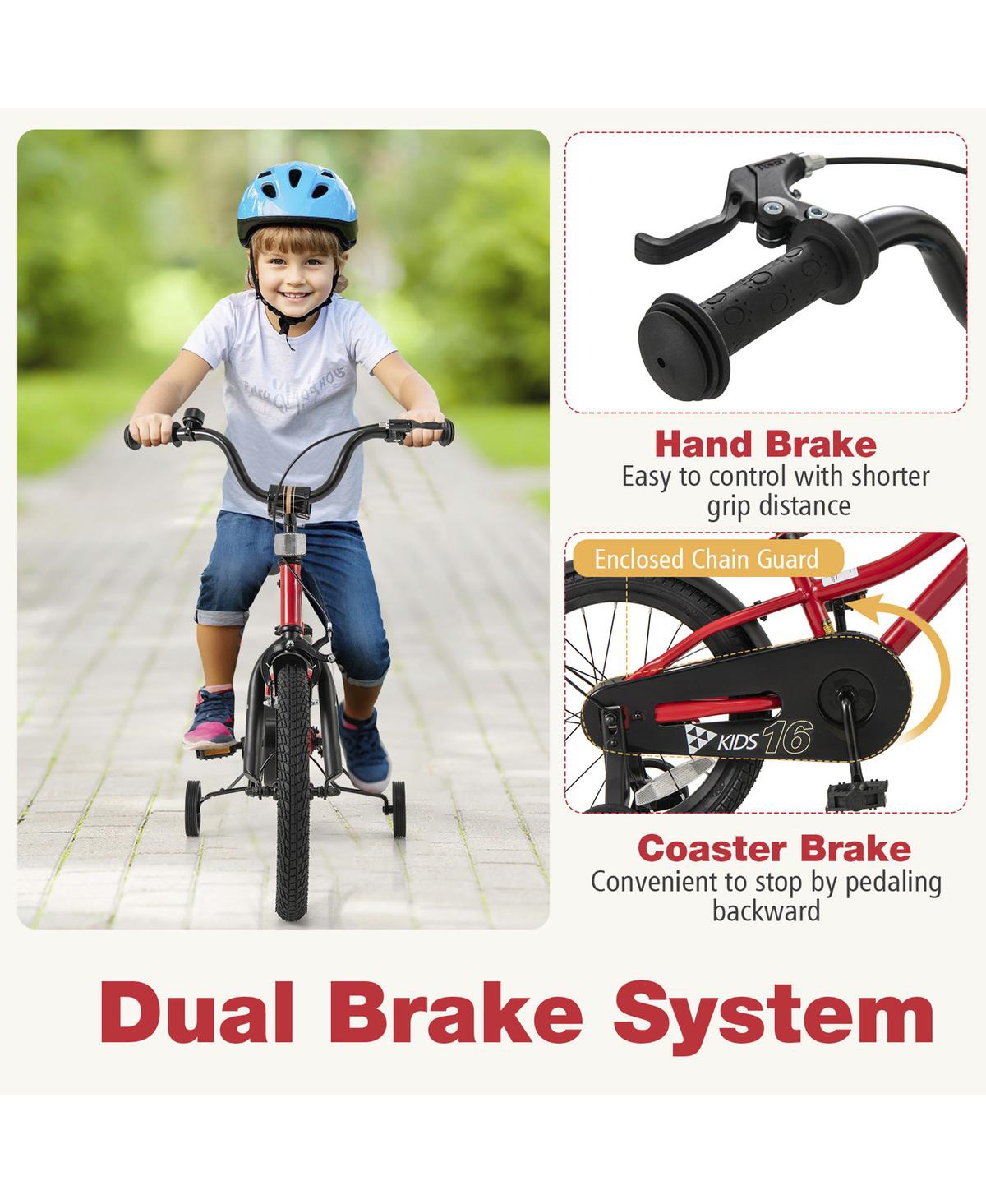 Sugift 12 Inch Kids Bike Adjustable Bicycle with Reflectors and Bell for 3-8 Years Old