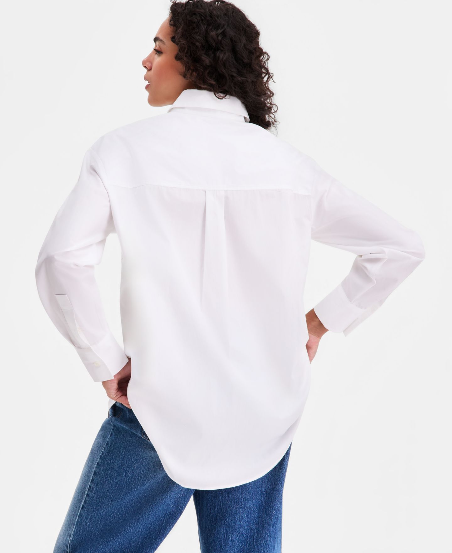 Женская рубашка On 34th Cotton Poplin Oversized Button Down Shirt, цвет: Яркий белый — фото 2