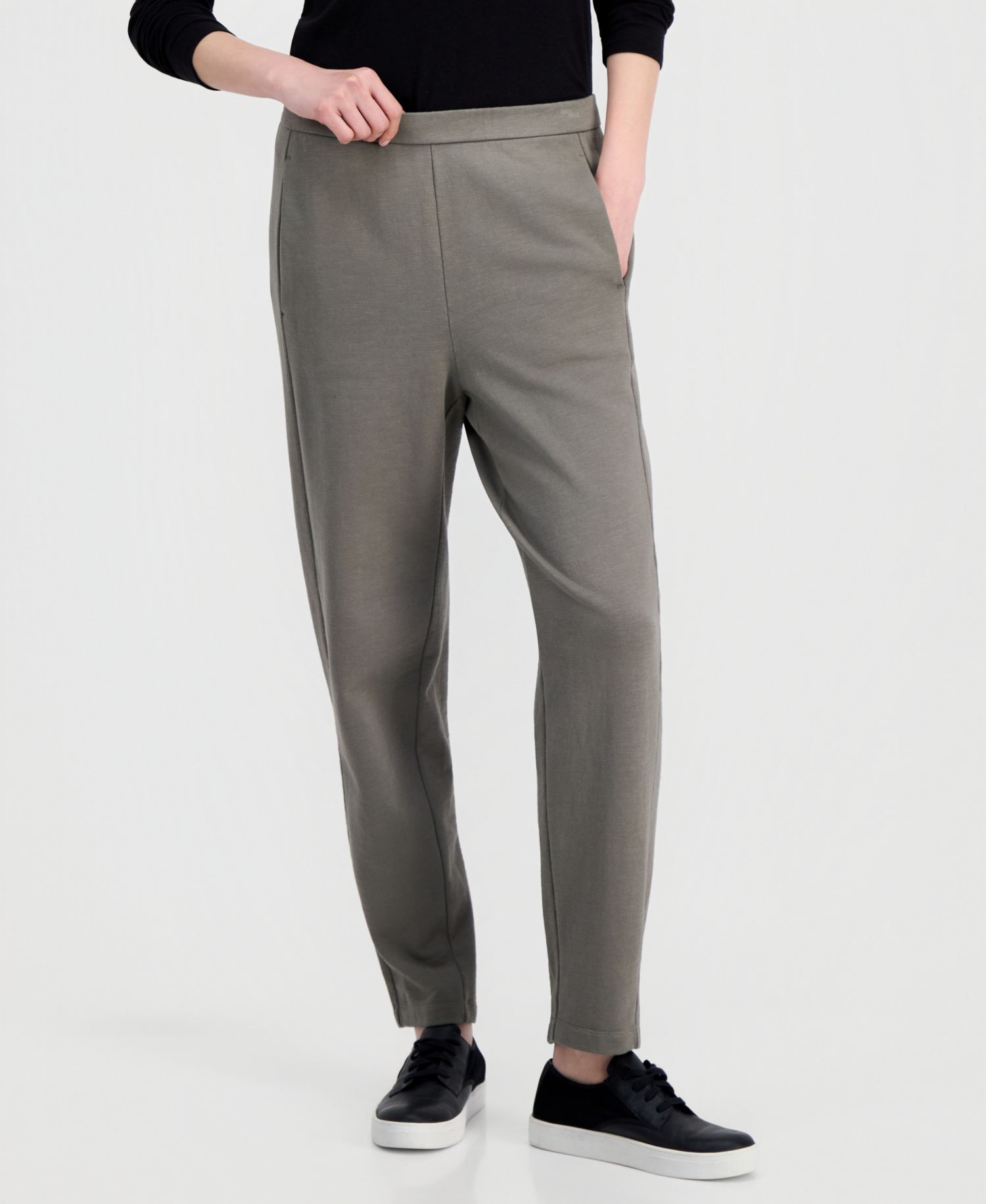 Women's Garment-Dyed Slouchy Terry Ankle Pants, Regular And Plus Size