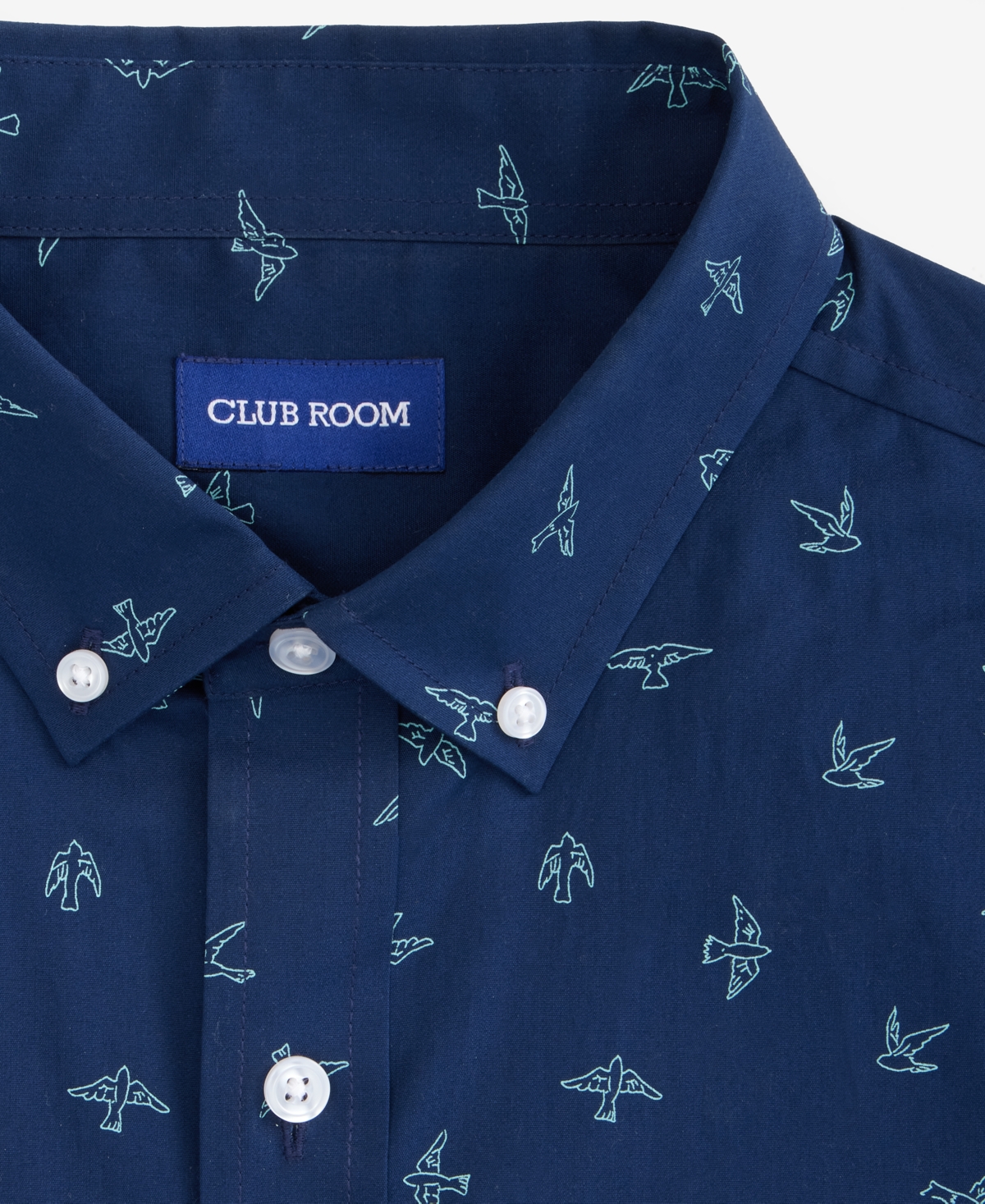 Club Room Men's Birds Sky Poplin Short-Sleeve Shirt, Macy's Exclusive