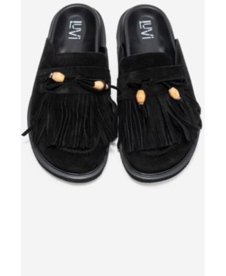 Women Carol Tassel Leather Mule