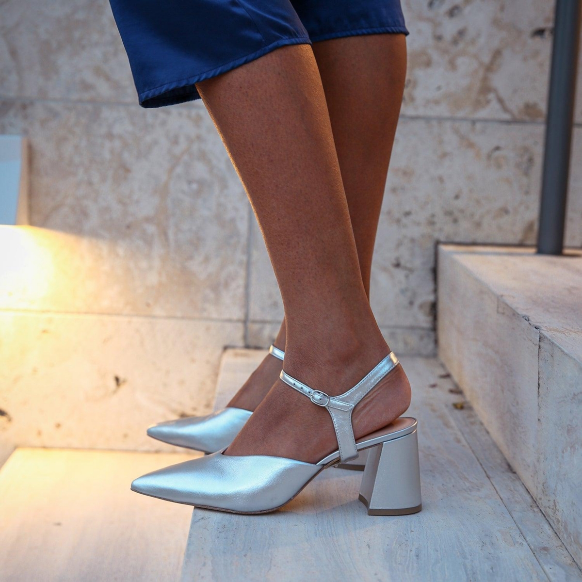 Alterre Women's Jackie Silver Customizable V Mule