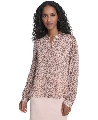 Tommy Hilfiger - Women's Blossom Floral Ruffle Placket Top