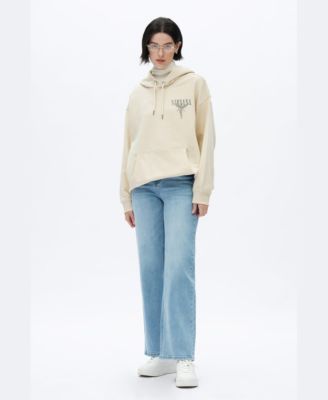 Women's Mid-Rise Wide-Leg Distressed Jeans