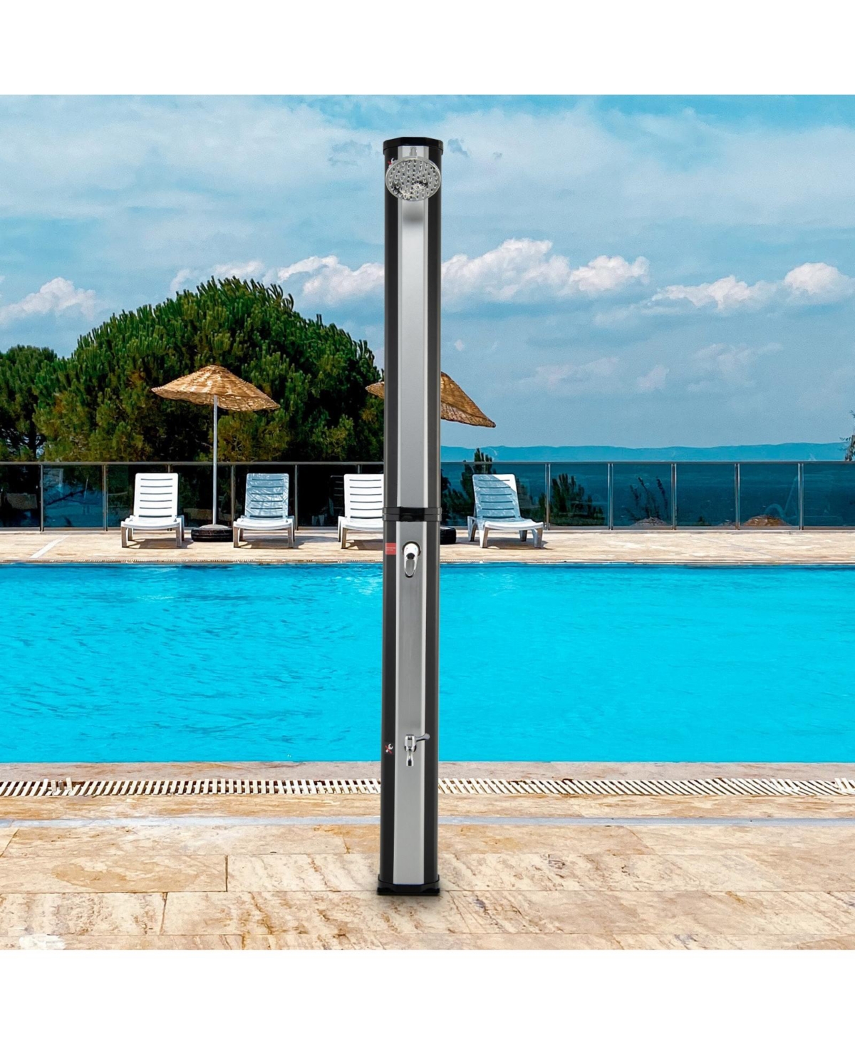 Sugift 7.2 Feet 9.3 Gallon Solar Heated Shower with Adjustable Head and Foot Tap