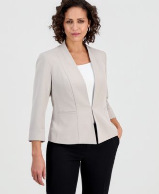 Women's 3/4-Sleeve Kiss-Front Blazer