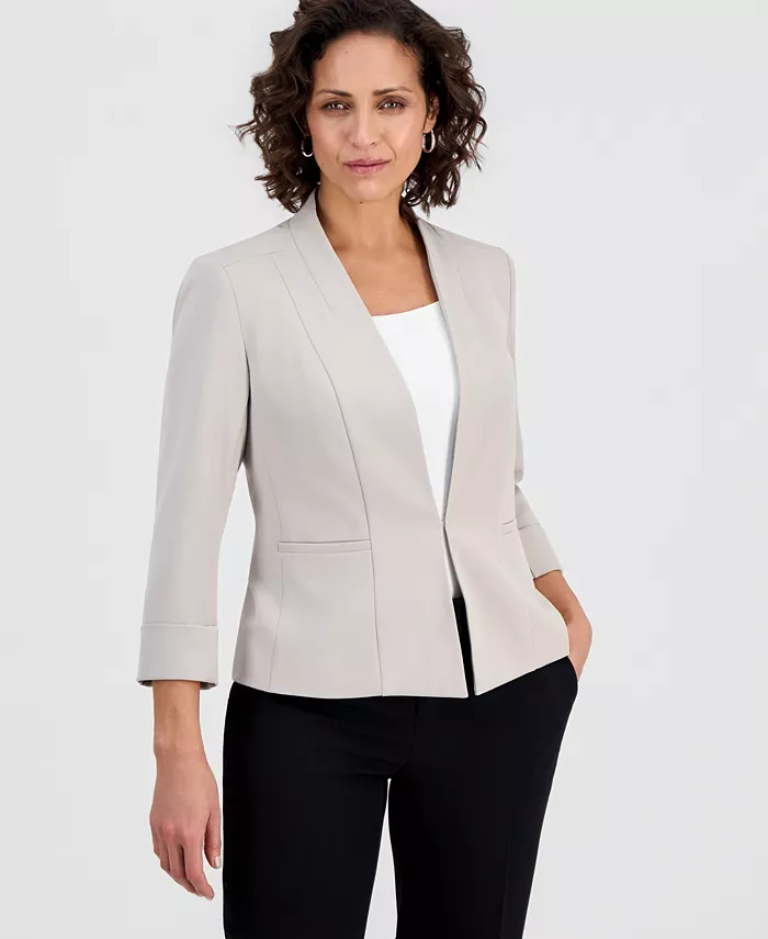 3/4-Sleeve Kiss-Front Blazer, Regular & Petite - thumbnail 7