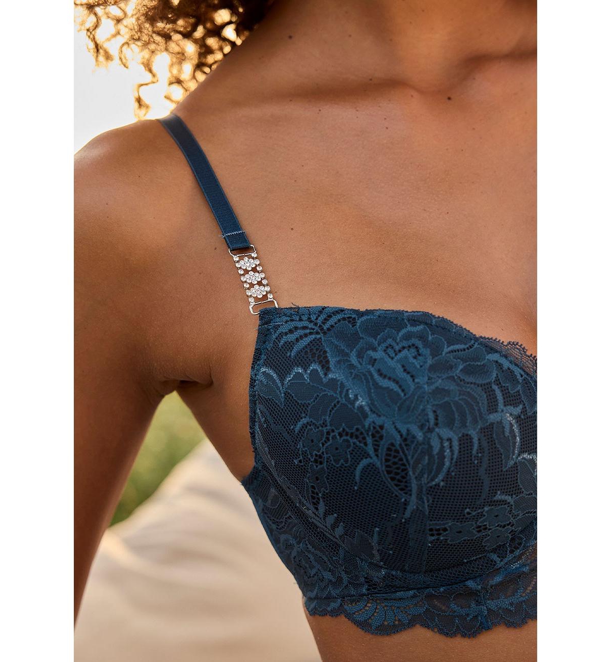 Lascana Women's Rhinestone Lace Push Up Bra