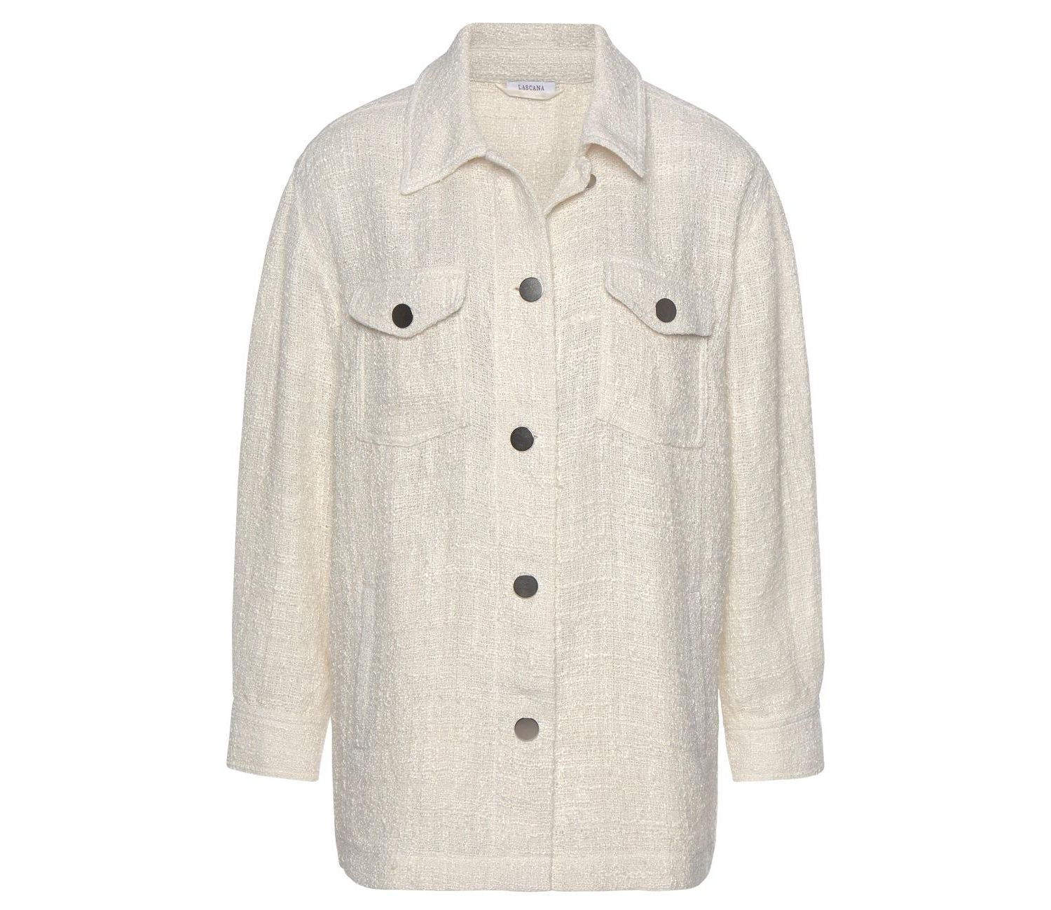 Women's Boucle Shirt with Pockets Everyday Comfort Jacket