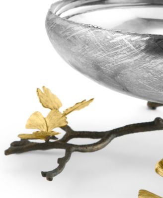 Butterfly Ginkgo Medium Footed Centerpiece Bowl