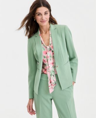 Women's Stretch Crepe One-Button Panel-Seamed Jacket