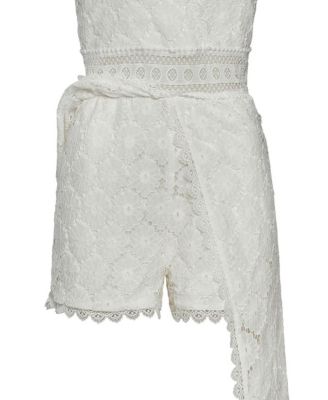 Women's Maxi Scalloped Lace Overlay Romper