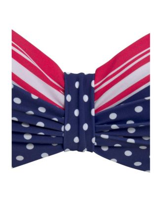 Women's Striped Polka Dot Underwire Bikini Swimsuit Top Bra Sizing