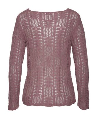 Women's Scoop Neck Open Knit Pullover Sweater