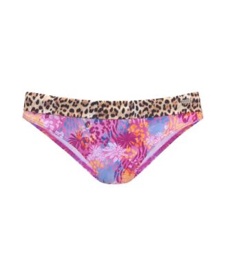 Women's Leopard Cheetah Fold Over Bikini Swimsuit Bottom cup sizing