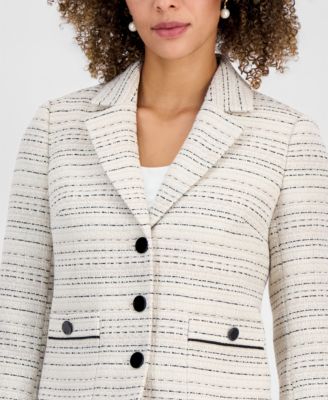 Women's Striped Tweed Tailored Jacket
