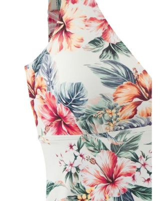 Women's Tropical Print Underwire Tankini Swimsuit Top