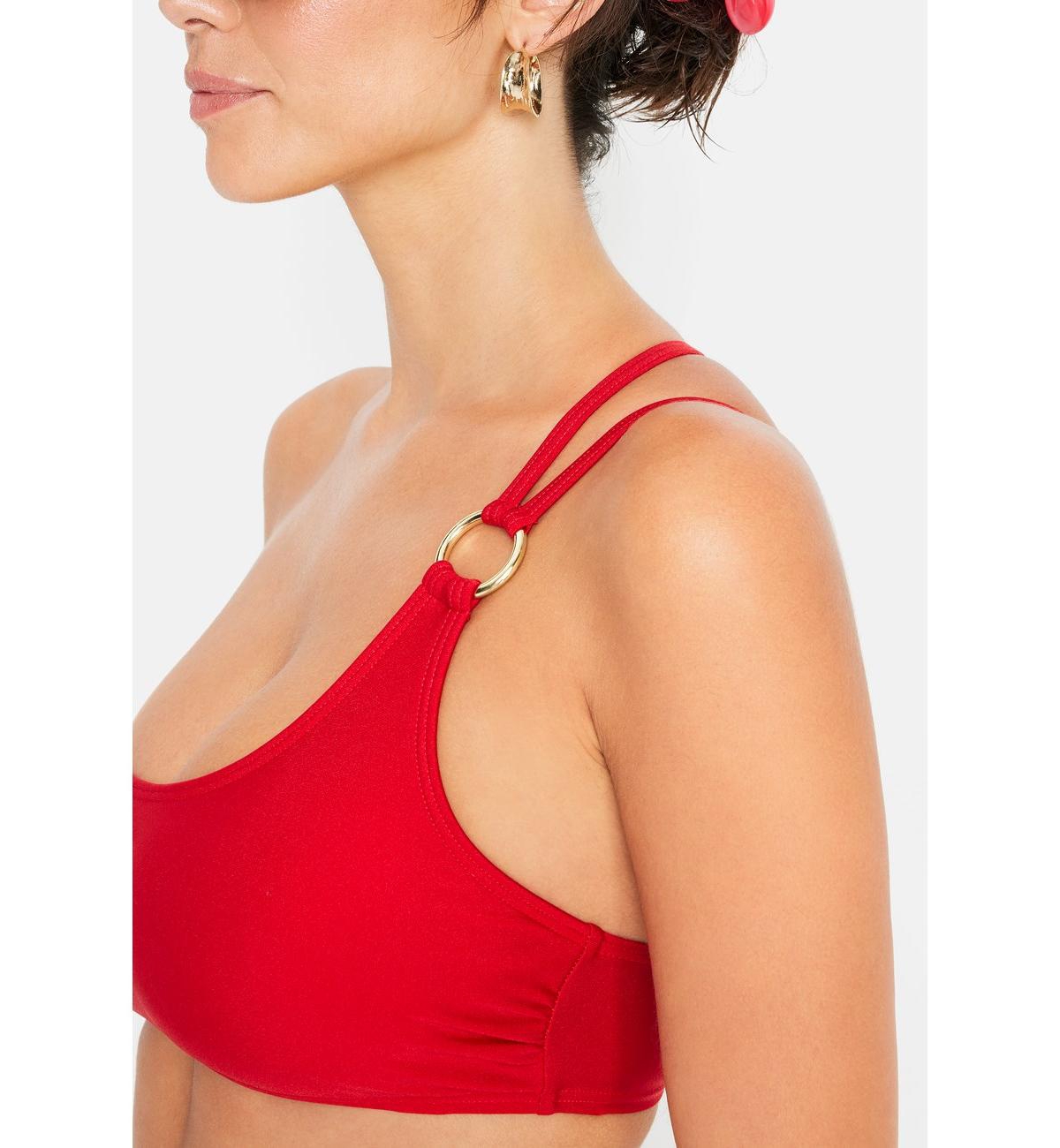 Lscn by Lascana Women's One Shoulder Bandeau Bikini Swimsuit Top Bra Sizing