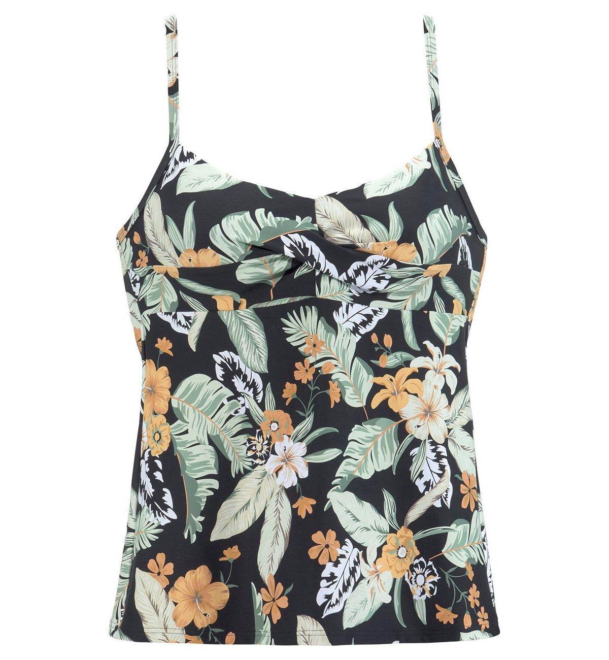 Lascana Women's Tropical Print Underwire Tankini Swimsuit Top