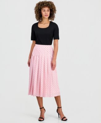 Petite Pull-On Pleated Skirt