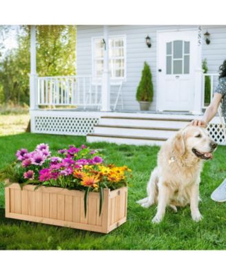 Folding Wooden Raised Garden Bed with Removable Bottom for Herbs Fruits Flowers