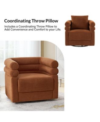 Single Piece  Fabric Donat Modern Swivel Barrel Swivel Chair