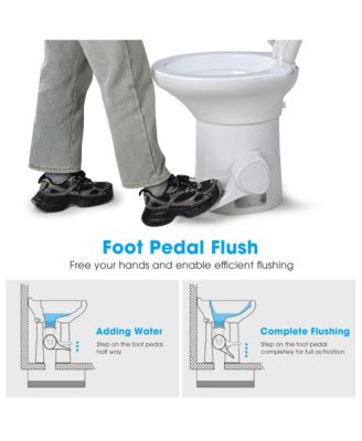 RV Camper Toilet Gravity Flush Elongated 20" High w/ Bidet Spray Trailer Caravan