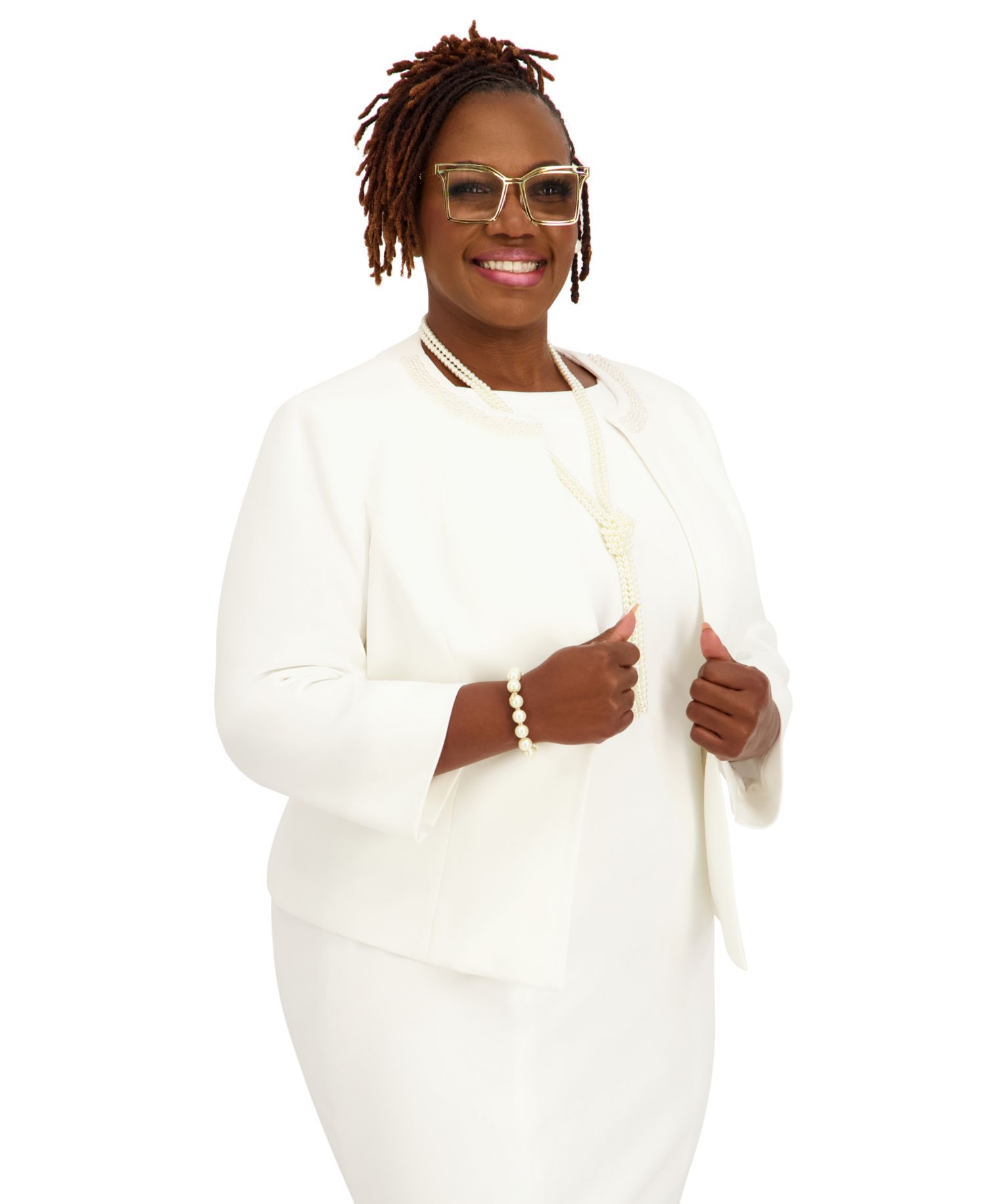 Women's Imitation Pearl Embellished Cardigan, Regular and Plus Size