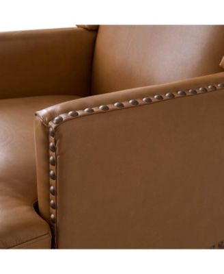 Regina Genuine Leather Arm Chair with Solid Wood Frame