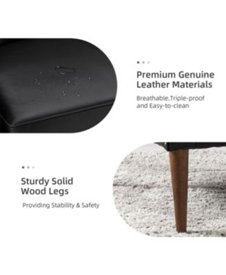 Classic Melisa 28.5" Wide Genuine Leather Barrel chair